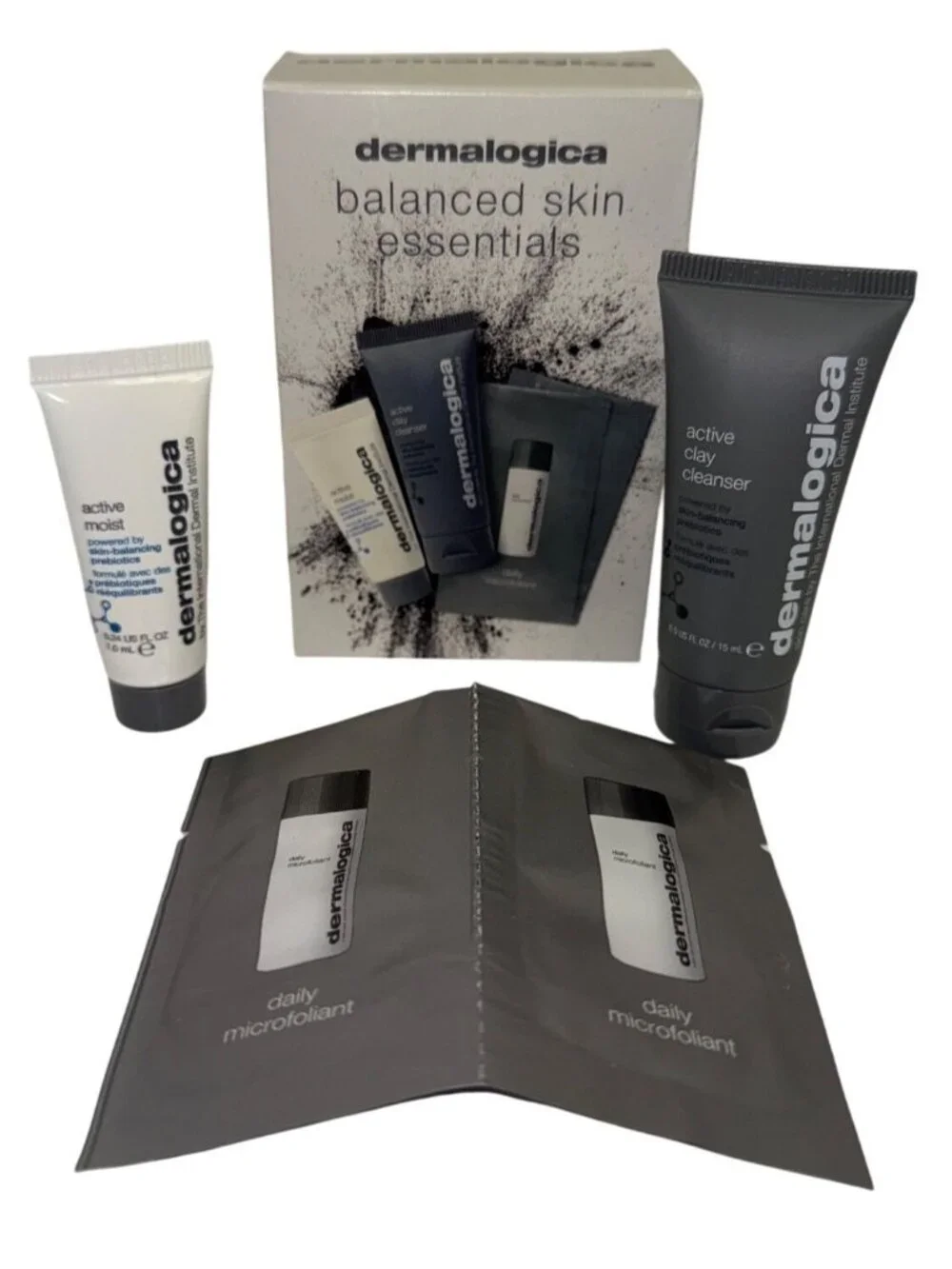 Dermalogica Balanced Skin Essentials Kit Active Clay Cleanser Moist Samples NEW
